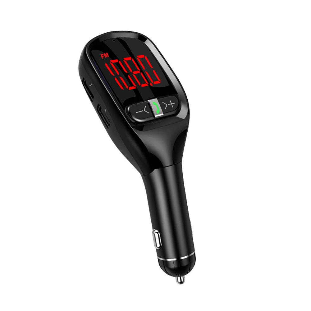 Wireless Bluetooth FM Transmitter for Car - 4.2 In-Car Radio Adapter with Hands-Free Calling, Dual USB Charging Ports, LED Display & 4 Stereo Modes | Perfect for Road Trips, Commuting & Streaming Music