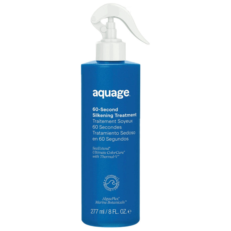 Aquage Sea Extend 60 Second Silkening Treatment - 8 oz Hair Smoothing Serum for Frizz Control & Shine | Perfect for Damaged Hair, Salon-Quality Results at Home