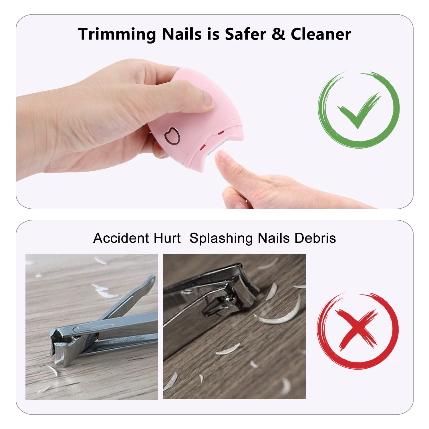 Electric Nail Clipper - USB Rechargeable Automatic Nail Trimmer with Nail File & Storage | Portable Nail Cutter for Baby, Kids & Adults | Perfect for Travel, Home & Salon Use