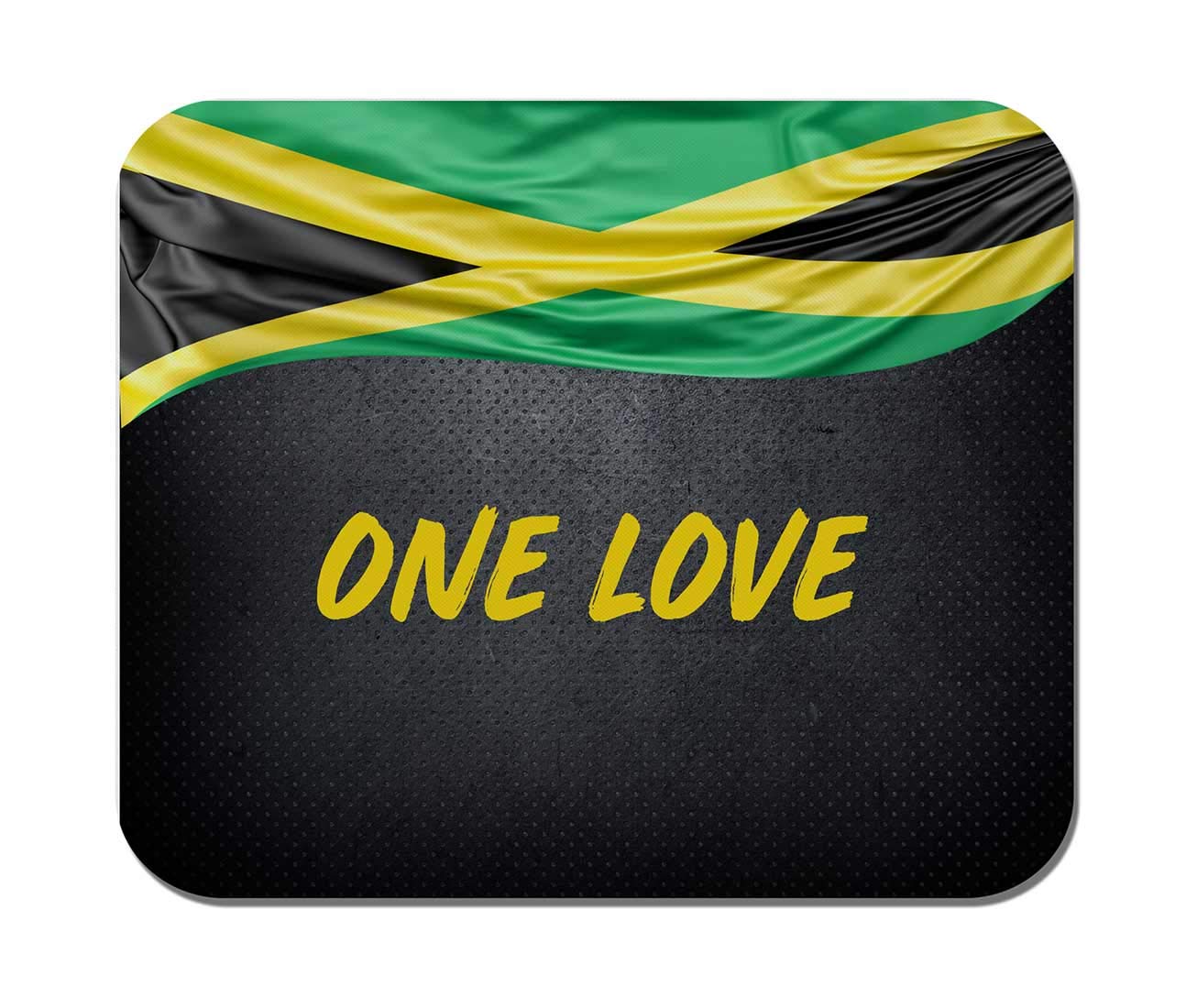 Makoroni ONE Love Jamaican Jamaica Flag Non-Slip Rubber Mouse Pad - Premium Gaming, Office & Computer Mousepad for PC, Laptop, Work & Home Use