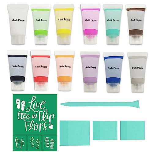 live life inflip flops stencil with sample chalk paste kit