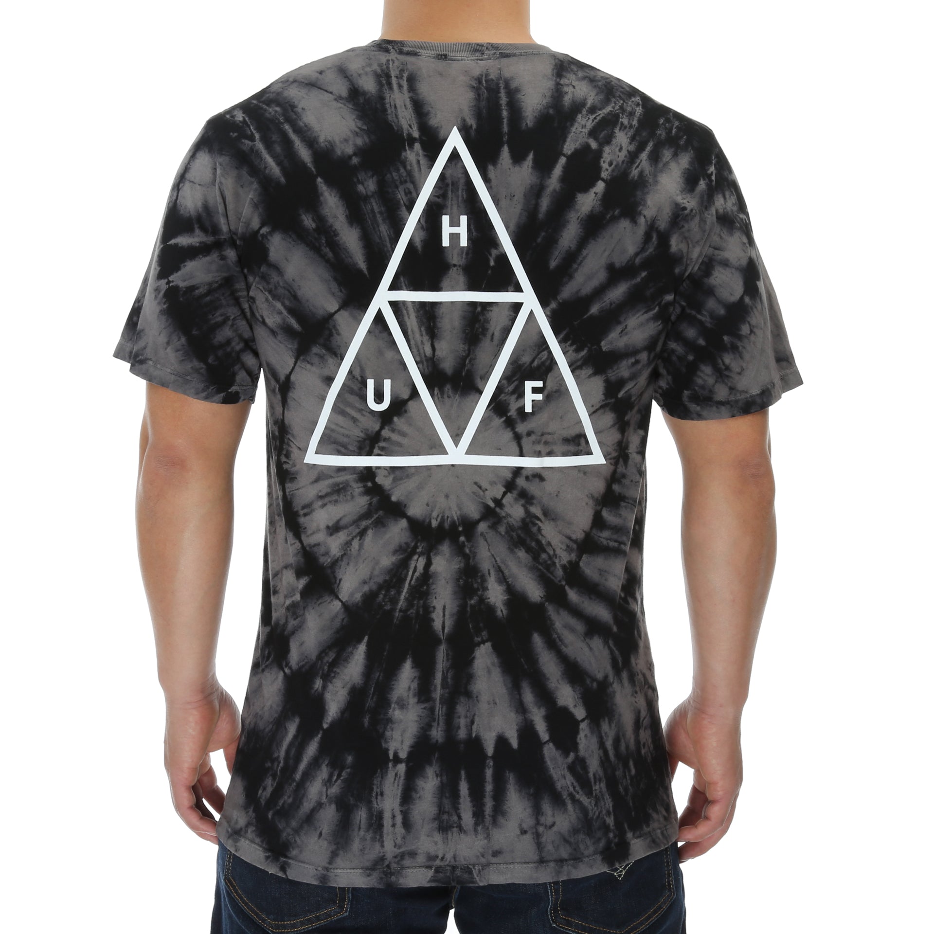 Huf Washed Triple Triangle Tee - Black | Vintage Graphic T-Shirt for Men & Women | Perfect for Streetwear, Casual Outfits & Skateboarding