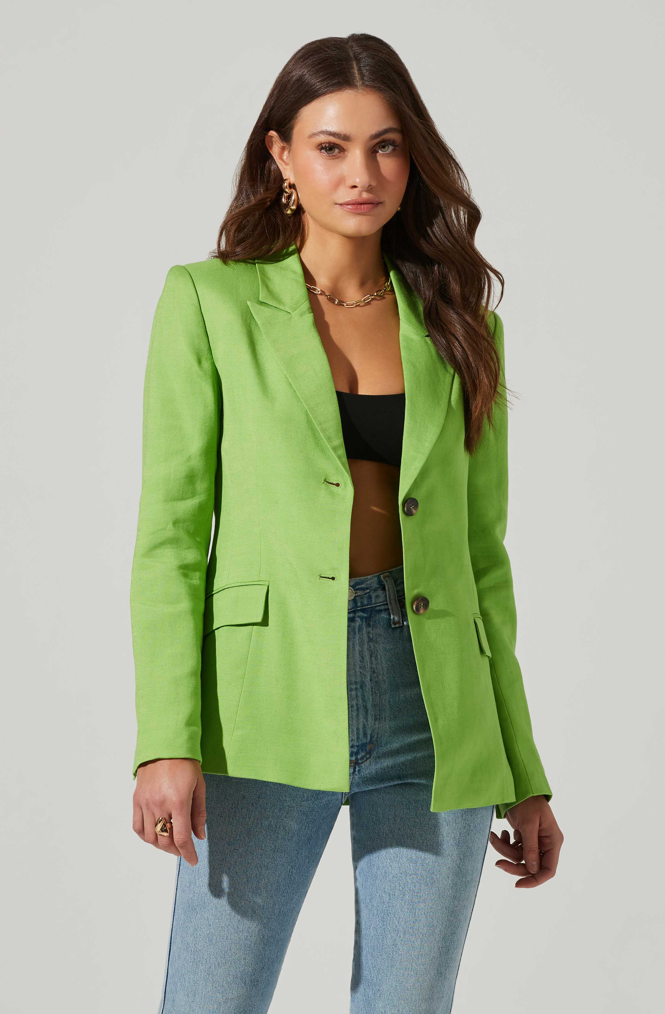 Women's Slim Fit Stretch Buttoned Blazer Jacket for Office Work & Business Casual Outfits | Professional & Stylish Workwear