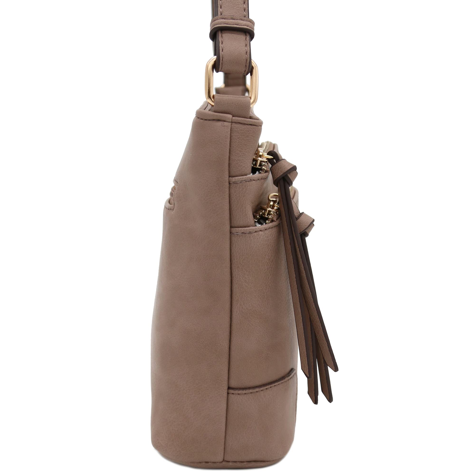 Stylish Triple Zipper Pocket Crossbody Bag for Women - Medium Size Fashion Shoulder Purse - Perfect for Travel, Shopping & Everyday Use