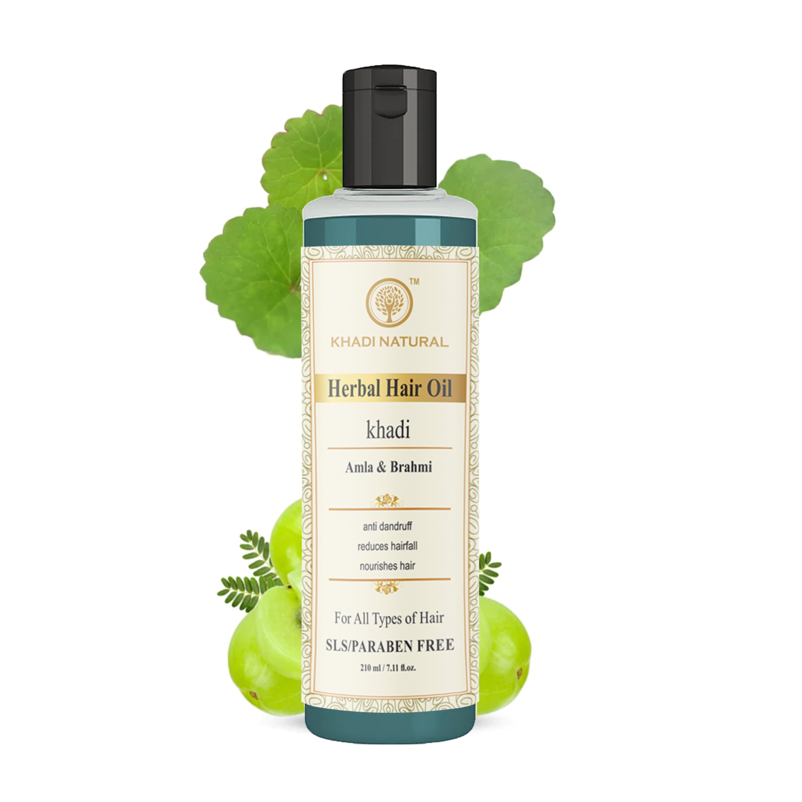 Khadi Natural Herbal Amla Hair Oil 210ml - Ayurvedic Treatment for Strong, Shiny & Healthy Hair | Reduces Hair Fall & Promotes Growth | Perfect for Daily Hair Care & Scalp Massage