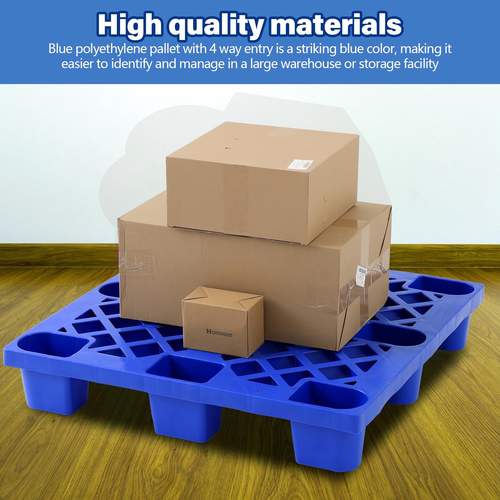4-Pack Heavy Duty Plastic Pallet Grid Pads – 1764 Lbs Capacity, Waterproof & Lightweight – 31.5
