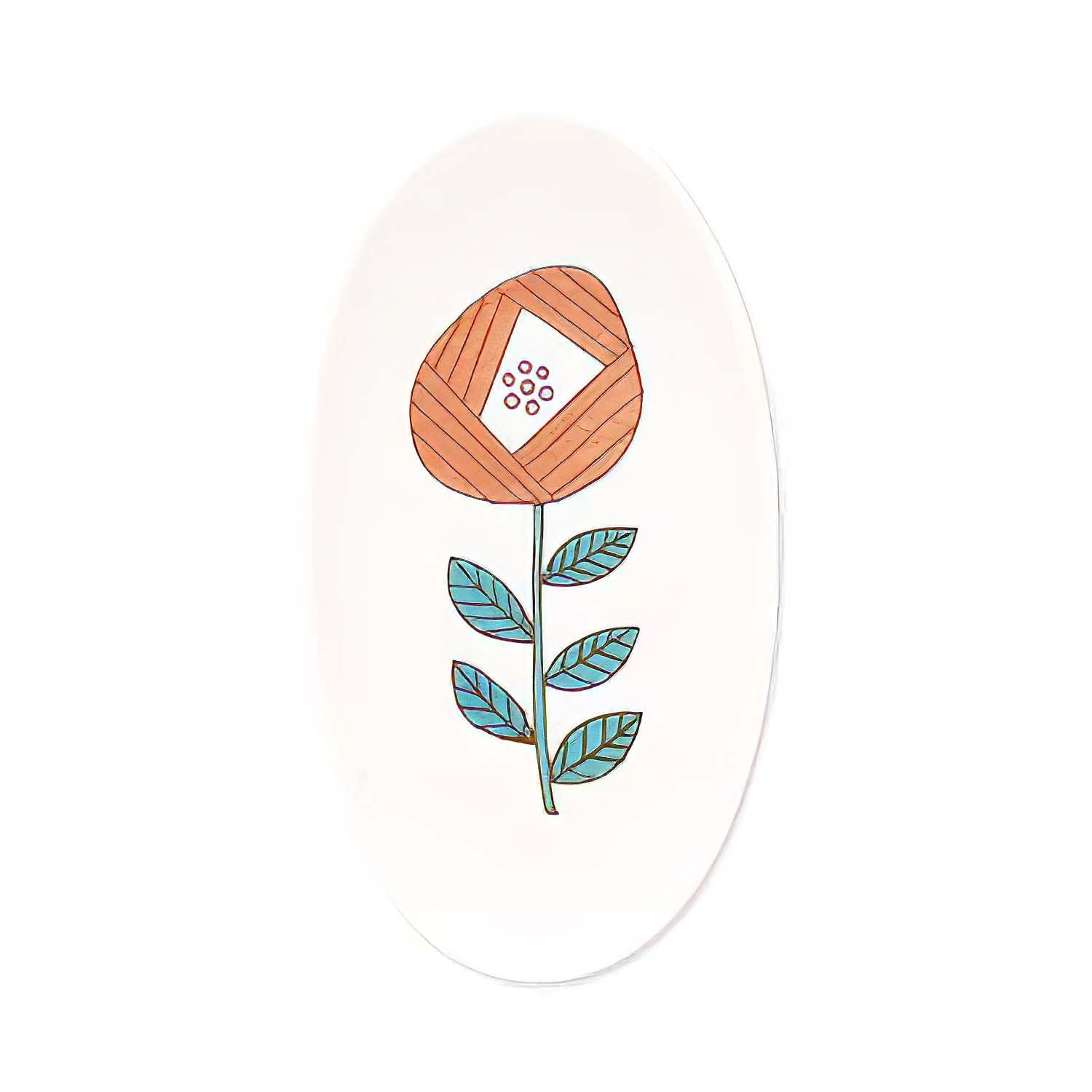 Harekutani Porcelain Small Oval Plate for Single Flower Display - Elegant Japanese Dish for Desserts, Appetizers & Home Decor