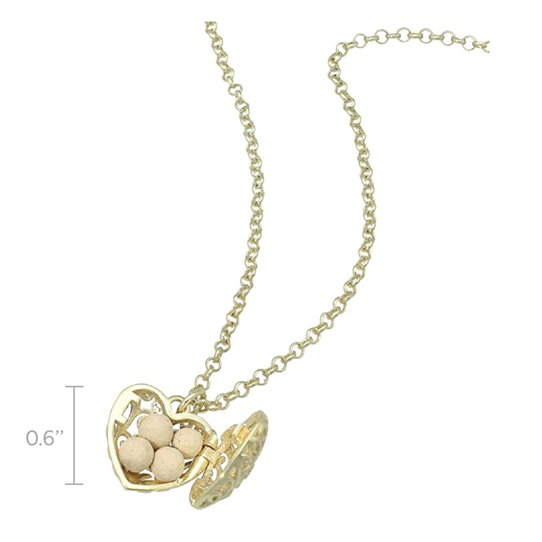 Lisa Hoffman Fragrance Necklace for Women - Heart Charm Perfume Jewelry with Scented Beads, 30 Inch Rolo Chain Necklace | Elegant Gift for Her, Date Night & Special Occasions