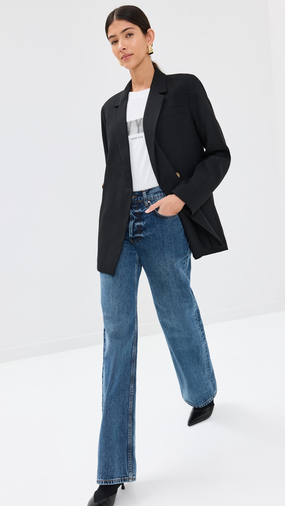 ANINE BING Women's Kaia Blazer - Slim Fit Stretch Blazer for Women | Office Wear, Business Casual & Evening Outfits | Perfect for Work, Meetings & Special Occasions