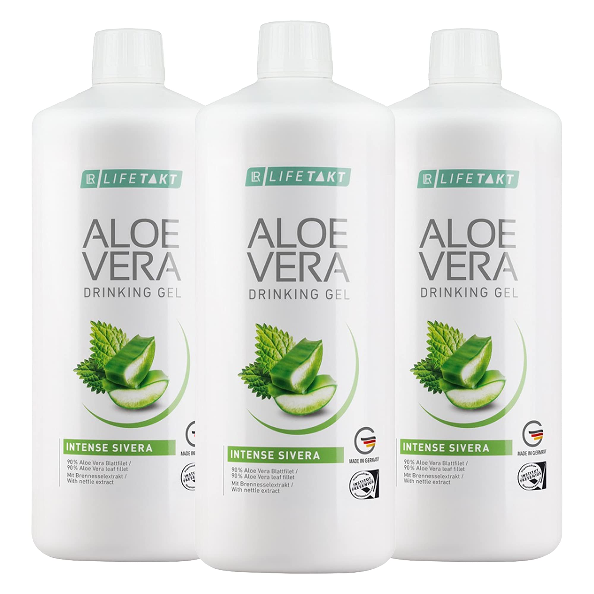 LR LIFETAKT Aloe Vera Drinking Gel Intense Sivera Dietary Supplement (3x 1000 ml) - Immune Support & Digestive Health Booster for Daily Wellness Routine