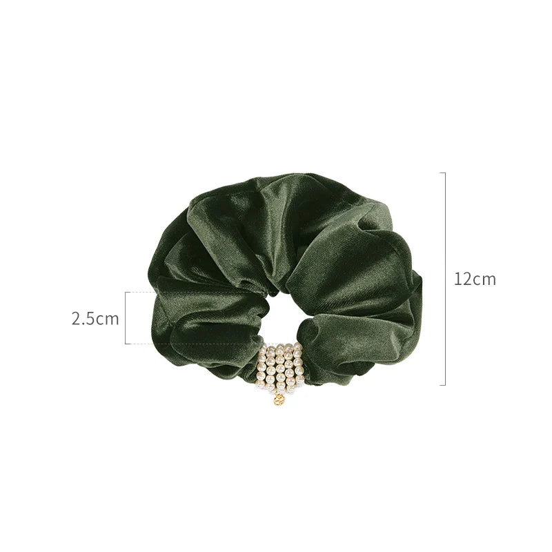 Jewel Large Scrunchies for Women - Elegant Hair Accessories with Rhinestones for Ponytails, Buns & Braids - Perfect for Parties, Weddings & Everyday Use