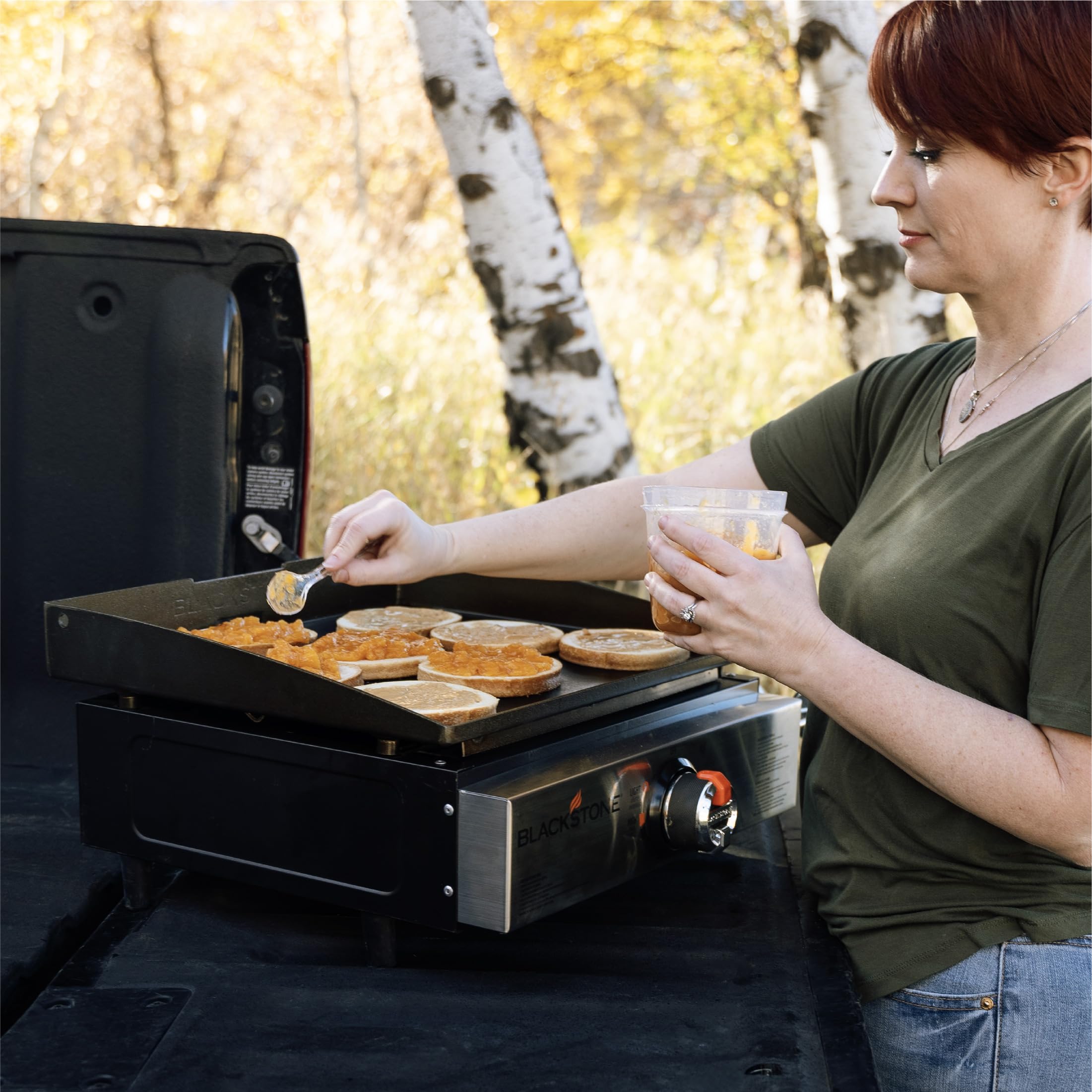 Blackstone 1971 Original 17-Inch Tabletop Griddle with Stainless Steel Front Plate & Powder Coated Steel - Perfect for Outdoor Cooking, Camping, BBQs, and Backyard Parties