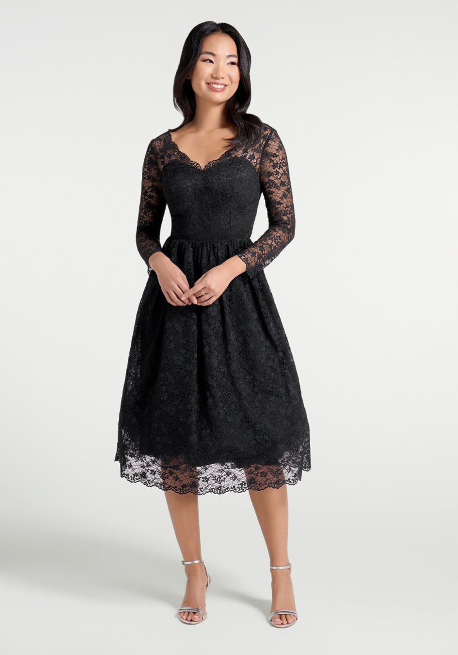 Elegant Lace Dress for Women - Sexy Long Sleeve Formal Gown for Evening Parties, Weddings & Special Occasions