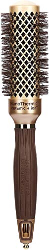 Olivia Garden NanoThermic Ceramic & Ion Round Thermal Hair Brush - Non-Electric Styling Tool for Smooth & Shiny Hair - Perfect for Home Use, Travel & Salon Styling