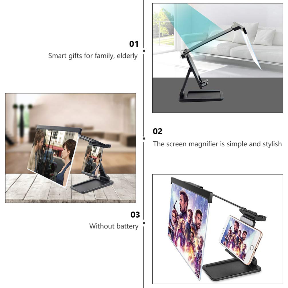 3D Phone Screen Magnifier Stand with Acrylic Lens - 20x Magnification for Smartphones & Tablets | Perfect for Watching Movies, Reading & Gaming Hands-Free