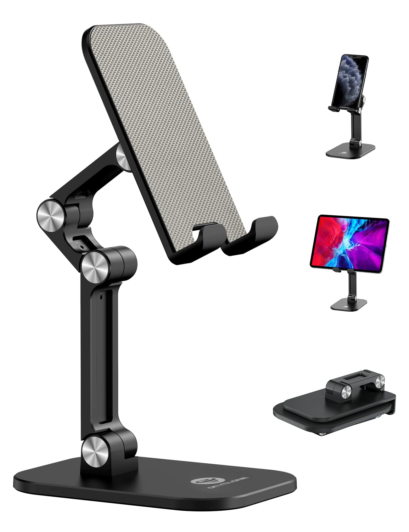 Adjustable Height & Angle Foldable Phone Stand Holder for Desk - Compatible with iPhone, iPad, Tablets 4.7