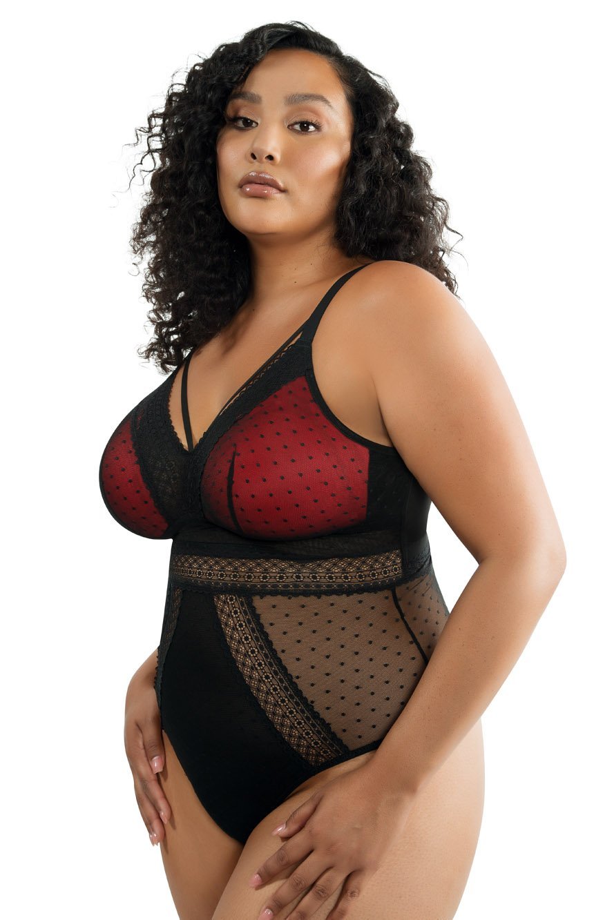 Parfait Mia Dot Wire-Free Padded Mesh Bodysuit - Comfortable Seamless Underwear for Everyday Wear, Lounge & Sleep