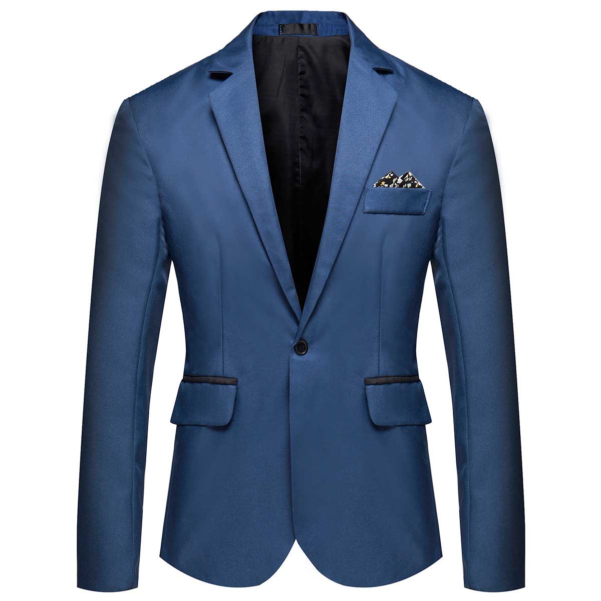Slim Fit Lightweight Men's Casual Suit Jacket Blazer Coat - Blue | Perfect for Business Casual, Office Wear & Formal Events