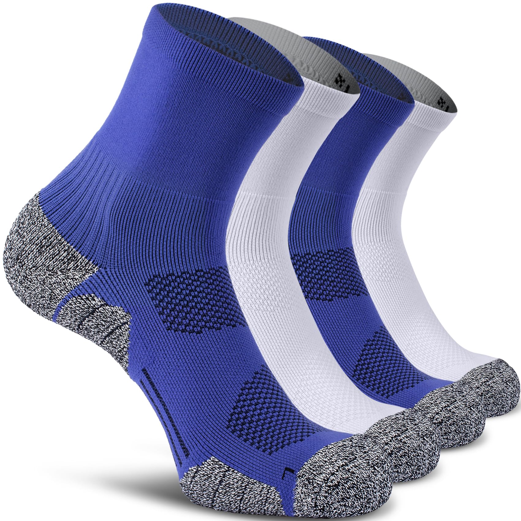 CWVLC Compression Athletic Quarter Socks for Men & Women - Breathable Cushioned Support Socks for Running, Basketball & Workout - Arch Support & Moisture Wicking Performance Socks