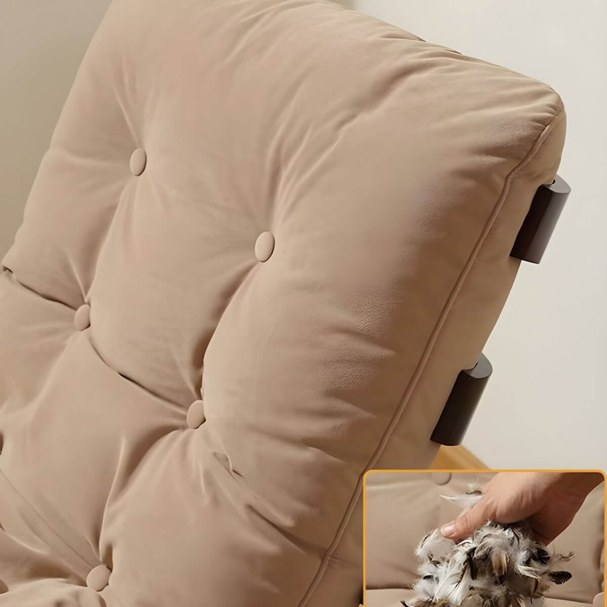 Modern Indoor Rocking Chair with Tufted Upholstery & Spindle Back - Perfect for Nursery, Living Room & Relaxation