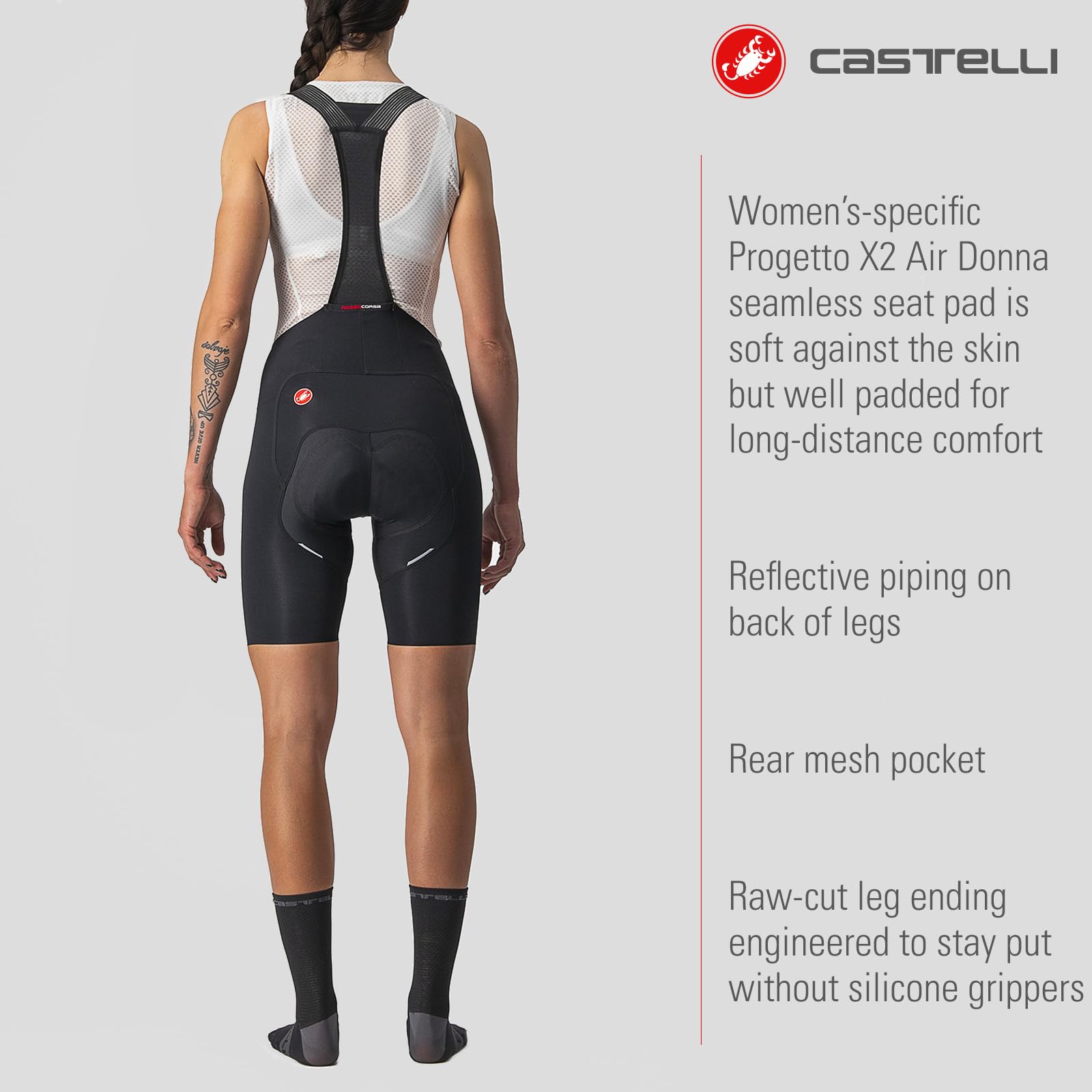 CASTELLI Free Aero RC Women's Bib Shorts - High Performance Cycling Shorts for Road Biking & Training - Breathable & Comfortable for Long Rides