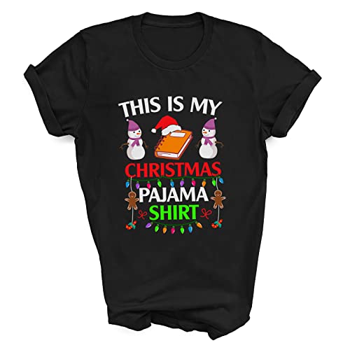 Book Lovers Christmas Pajama Shirt - Read & Sleep Comfortable Holiday Pajamas for Bookworms & Nerds - Merry Bookmas Gift for Readers - Available in T-Shirt, Tank, Hoodie, Long Sleeve & Sweatshirt Styles - Perfect for Cozy Reading Nights & Christmas Celebrations
