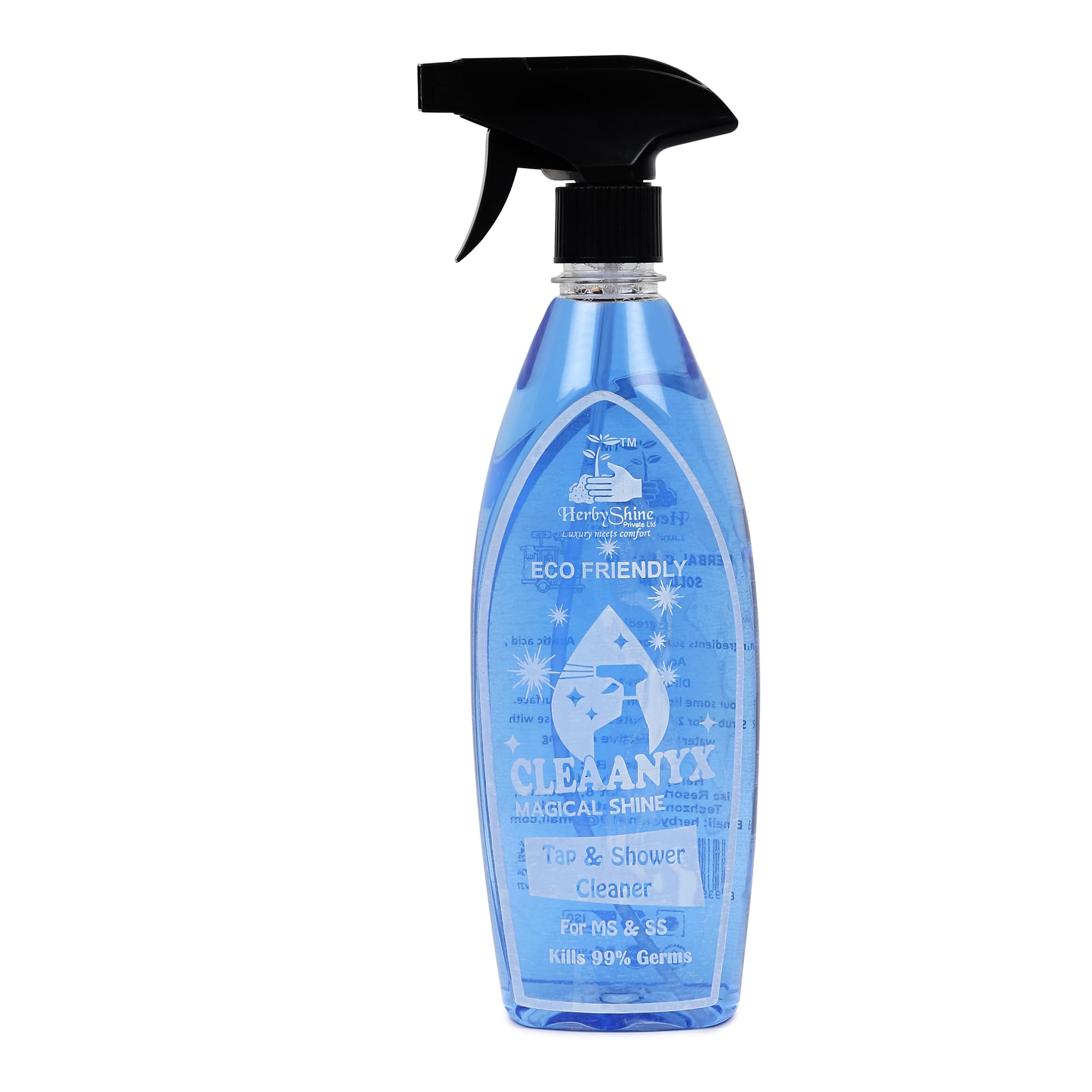 HerbyShine Bathroom Tap Cleaner | Hard Water Stain Remover & Shower Head Cleaner | Liquid Spray for Stain Removal | Perfect for Kitchen Sinks, Faucets, and Shower Glass Doors