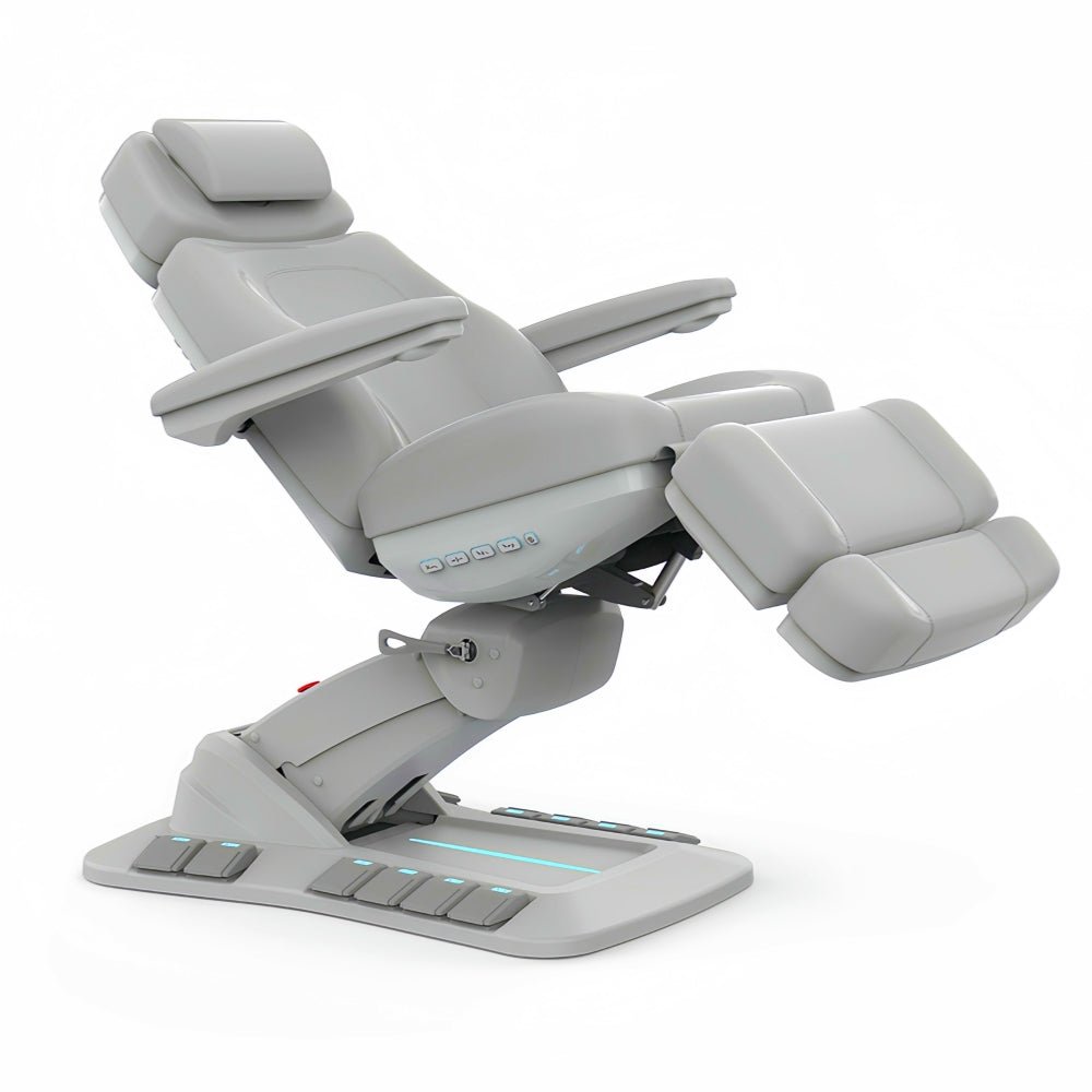 SilverFox 2246EBN Electric 4-Motor Professional Facial Bed with Memory Function - Adjustable Esthetician Chair for Spa & Salon Treatments, Includes Hand Remote, Paper Holder & Foot Cover Package - Perfect for Facials, Massage & Skin Care Procedures