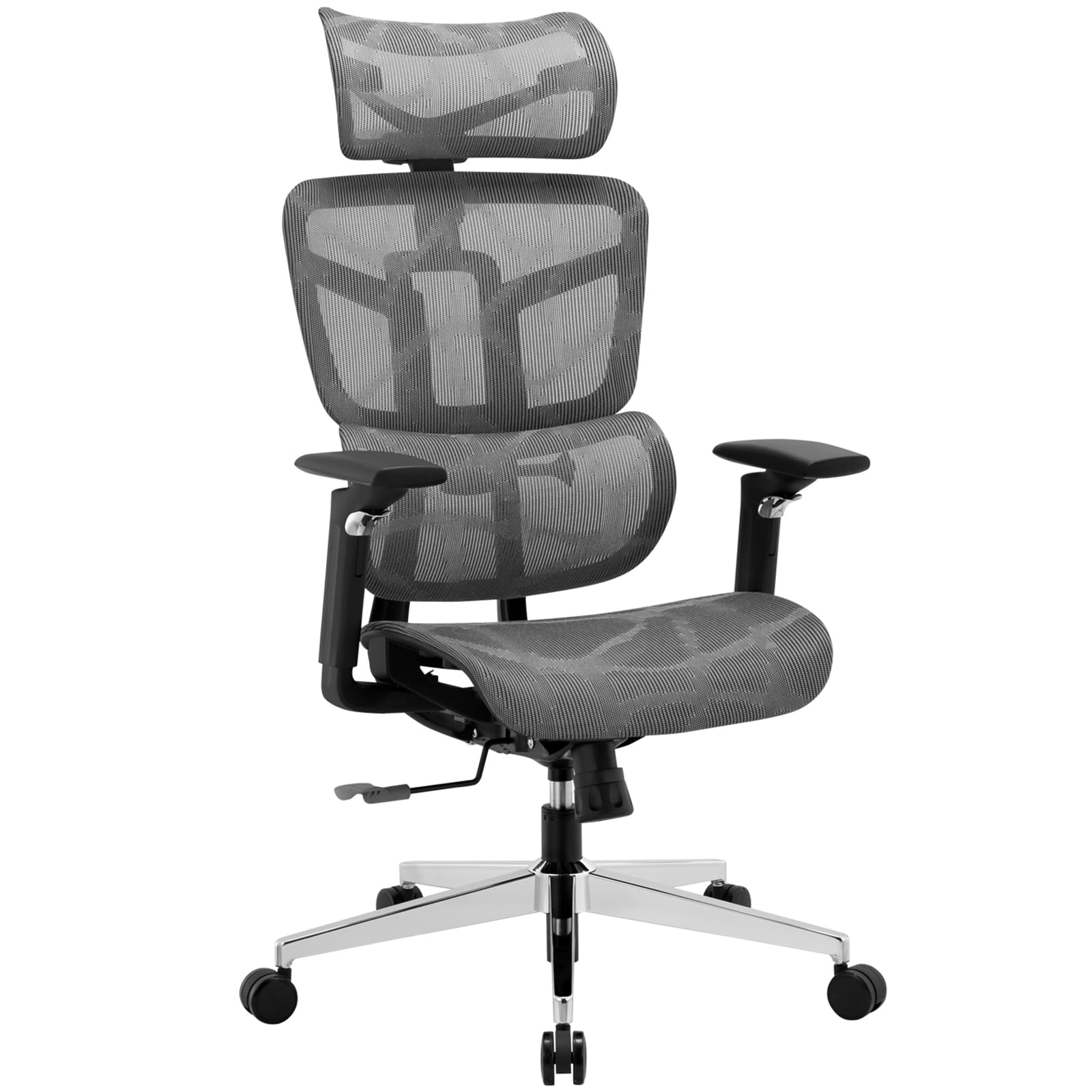 Ergonomic Office Chair - High Back Mesh Computer Chair with Lumbar Support & Headrest - Adjustable 5D Armrests & Height - Big & Tall Executive Desk Chair for Home Office, Study, Conference & Gaming - Perfect for Long Work Hours & Comfortable Workspaces