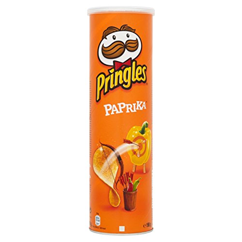 Pringles Paprika Flavored Potato Chips - 200g Canister - Crunchy Snack for Parties, Picnics & Office Breaks