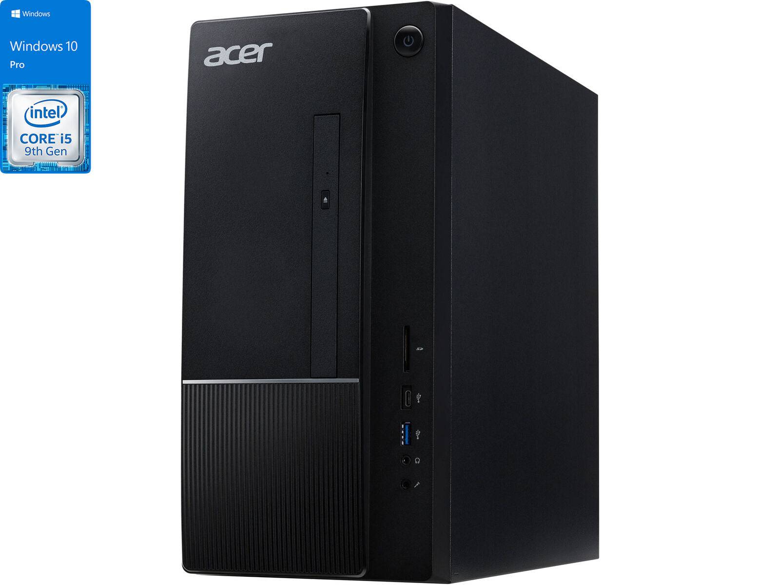 Acer TC Desktop Computer - Intel Core i5 9400 Processor (Up to 4.1GHz), 8GB RAM, 512GB NVMe SSD, DVD-RW, HDMI & VGA Ports, WiFi, Bluetooth, Windows 10 Pro - Perfect for Home Office, Gaming & Business Use
