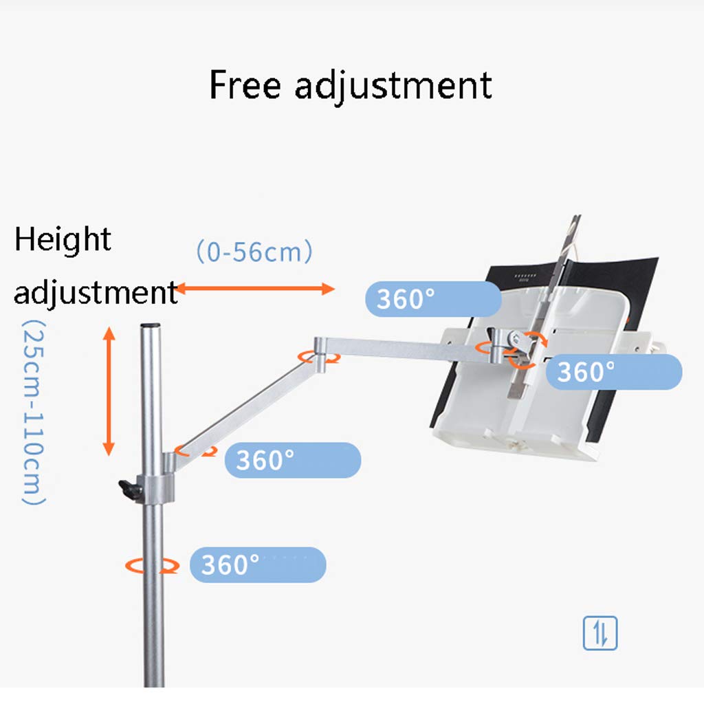 DLT Floor Bookstand - Adjustable Reading Stand for Books, Documents, Cookbooks, and iPads - White (Size A) - Perfect for Home, Office, and Classroom Use