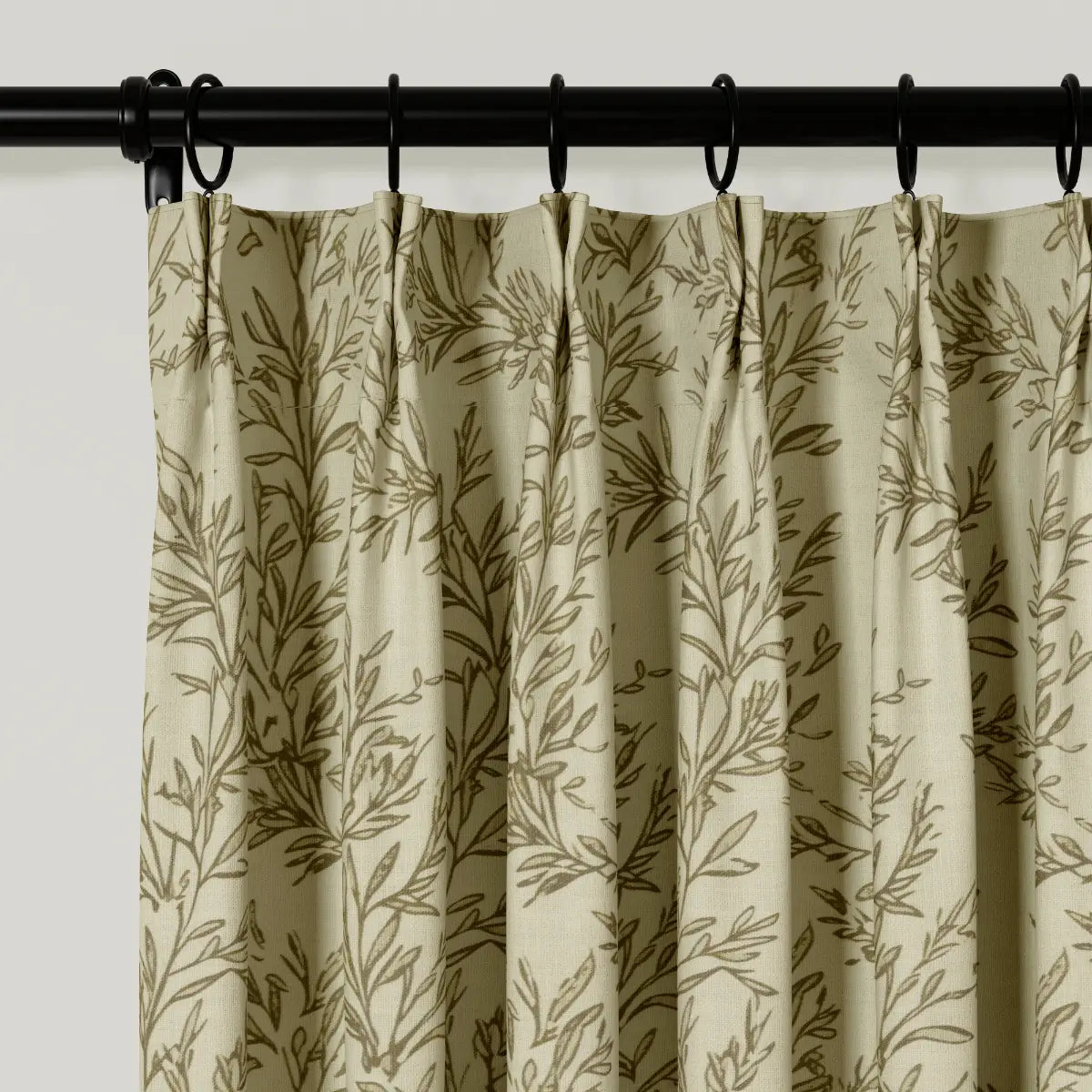 Elegant Sara Le Print Linen Pleated Cafe Curtains - Light Filtering Window Treatment for Kitchen, Dining Room & Bathroom