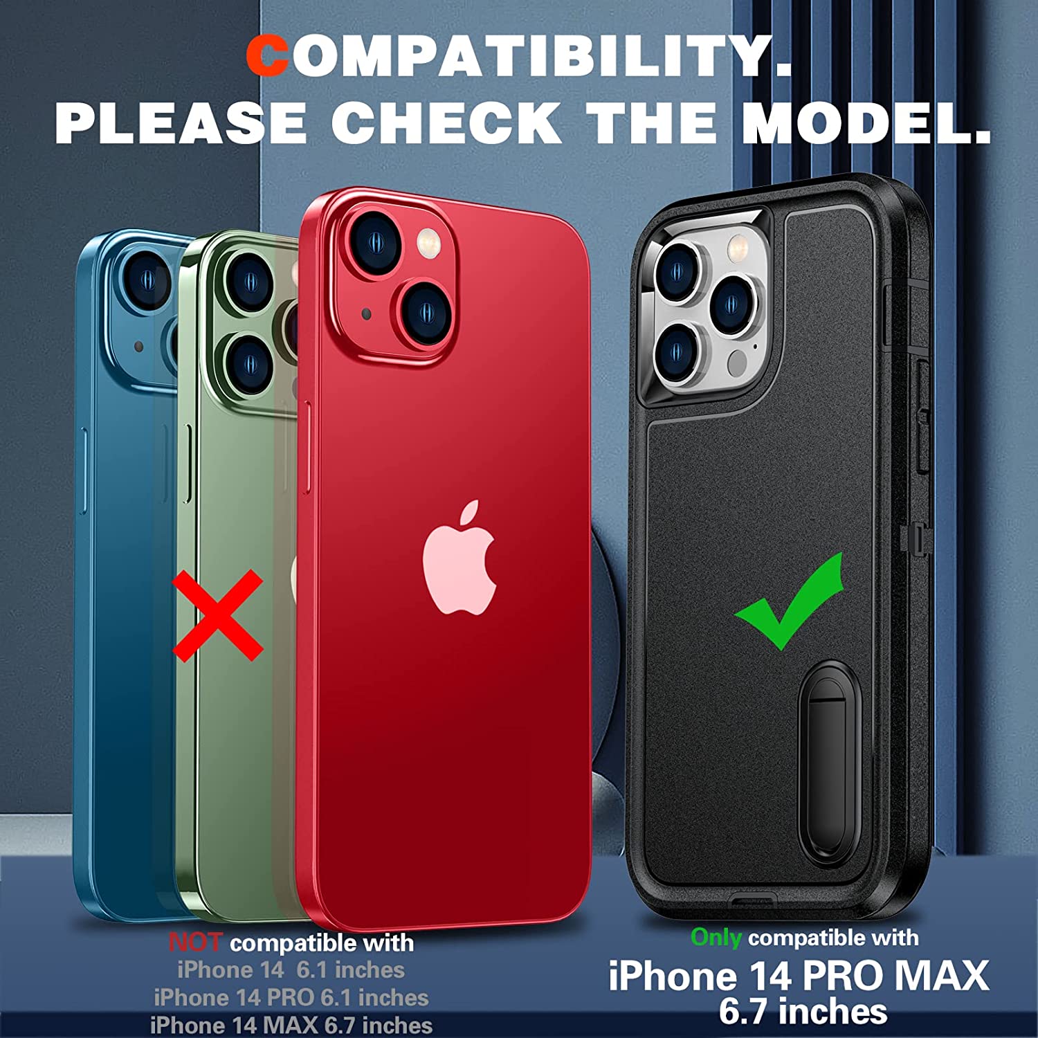 iPhone 14 Pro Max Case - Military Grade Shockproof Heavy Duty Protective Cover with Anti-Scratch Design - Perfect for Outdoor Adventures, Travel & Daily Protection (Black)