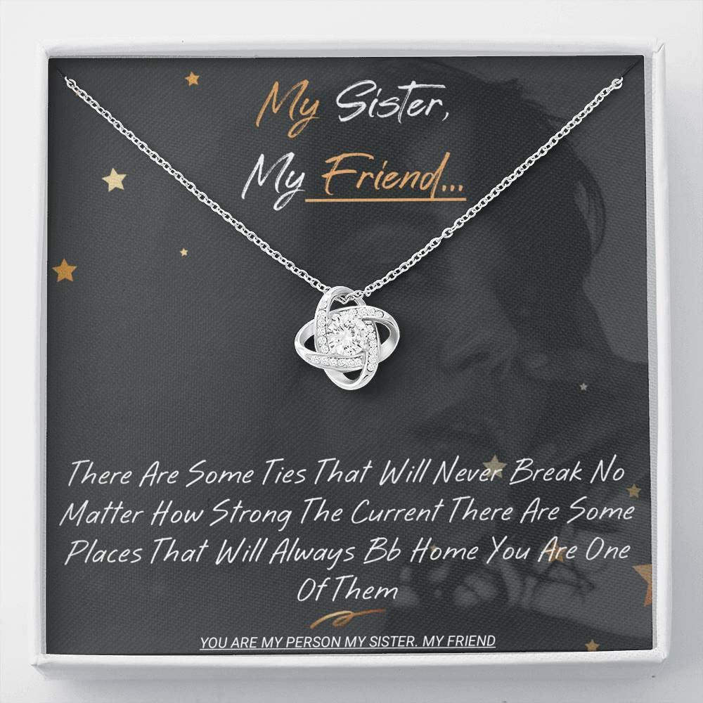 Personalized Sister Love Knot Necklace - Unique Birthday Gift for Best Friends & Thank You Present
