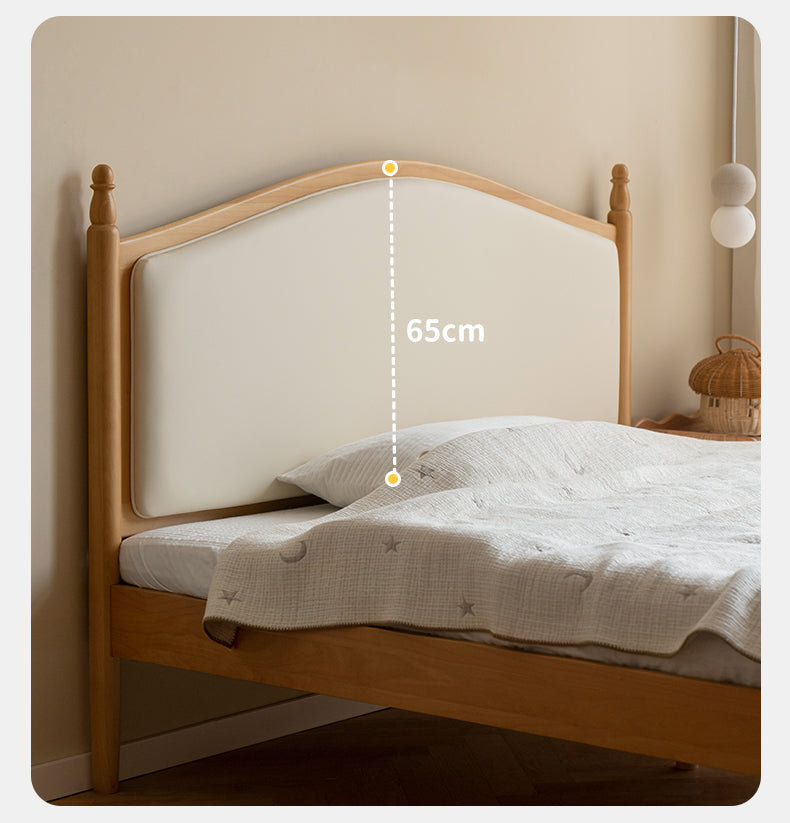 Solid Wood Princess Bed - Beech & Oak Wooden Toddler Bed for Girls - Perfect for Kids' Bedrooms, Nursery, and Playroom Decor