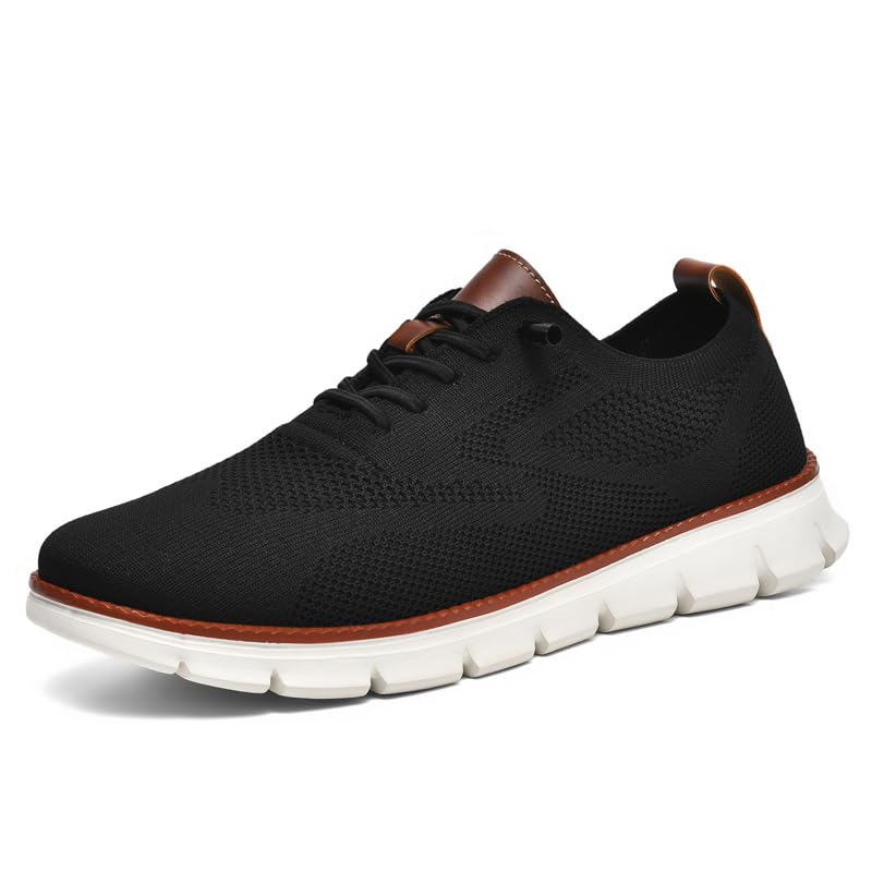 Breeze Men's Oxford Lace-Up Shoes - Lightweight Casual & Dress Shoes for Comfortable Walking | Perfect for Office, Travel & Everyday Wear