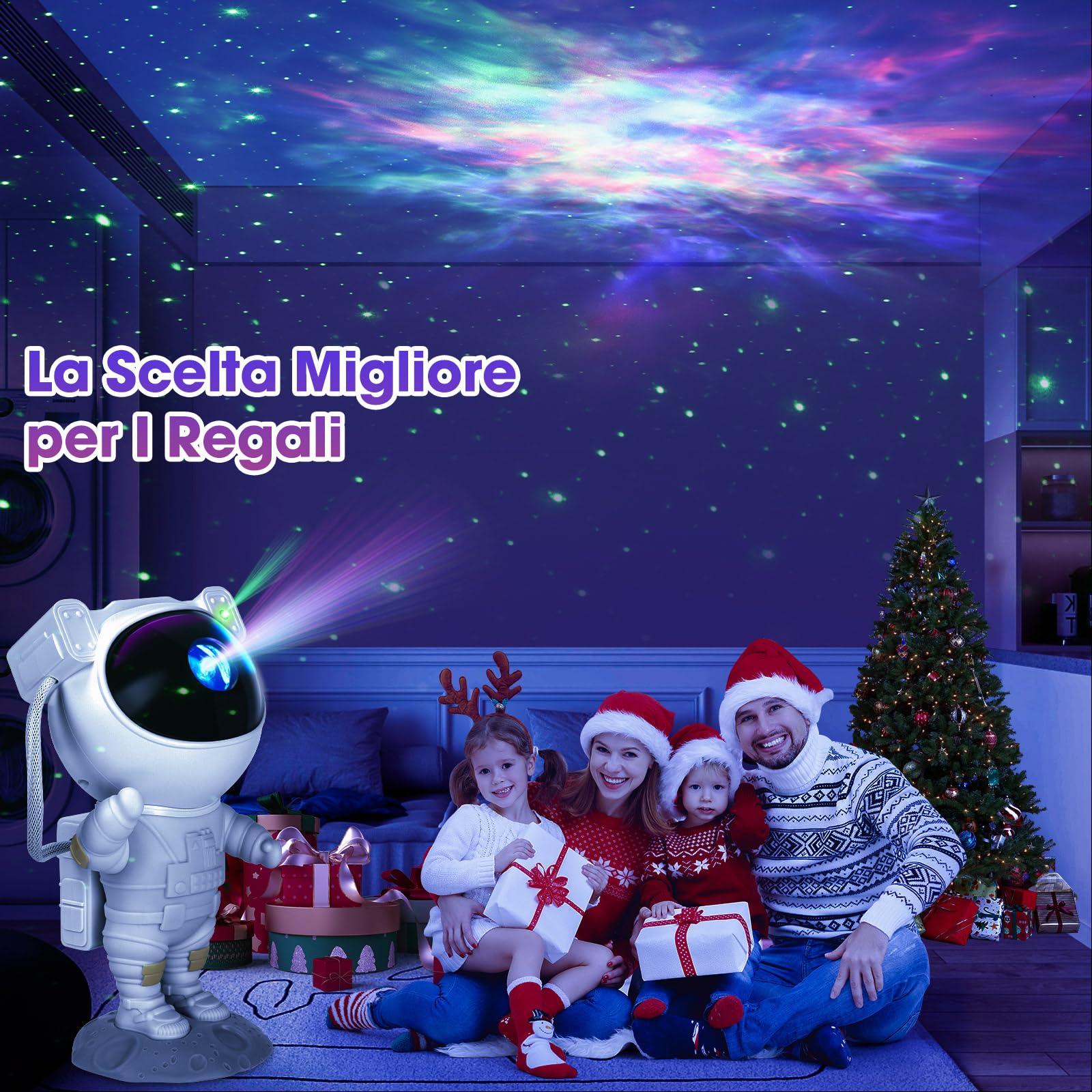 YIKANWEN Astronaut Star Projector - LED Galaxy & Nebula Ceiling Projector with Remote Control & Timer, Starry Sky Night Light for Room Decor - Perfect Gift for Kids & Adults (Bedroom, Nursery, Party, Relaxation)