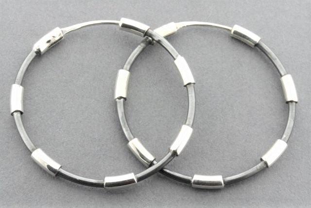 Oxidized and Polished Silver Large Hoop Earrings for Women - Perfect for Parties, Weddings & Everyday Wear