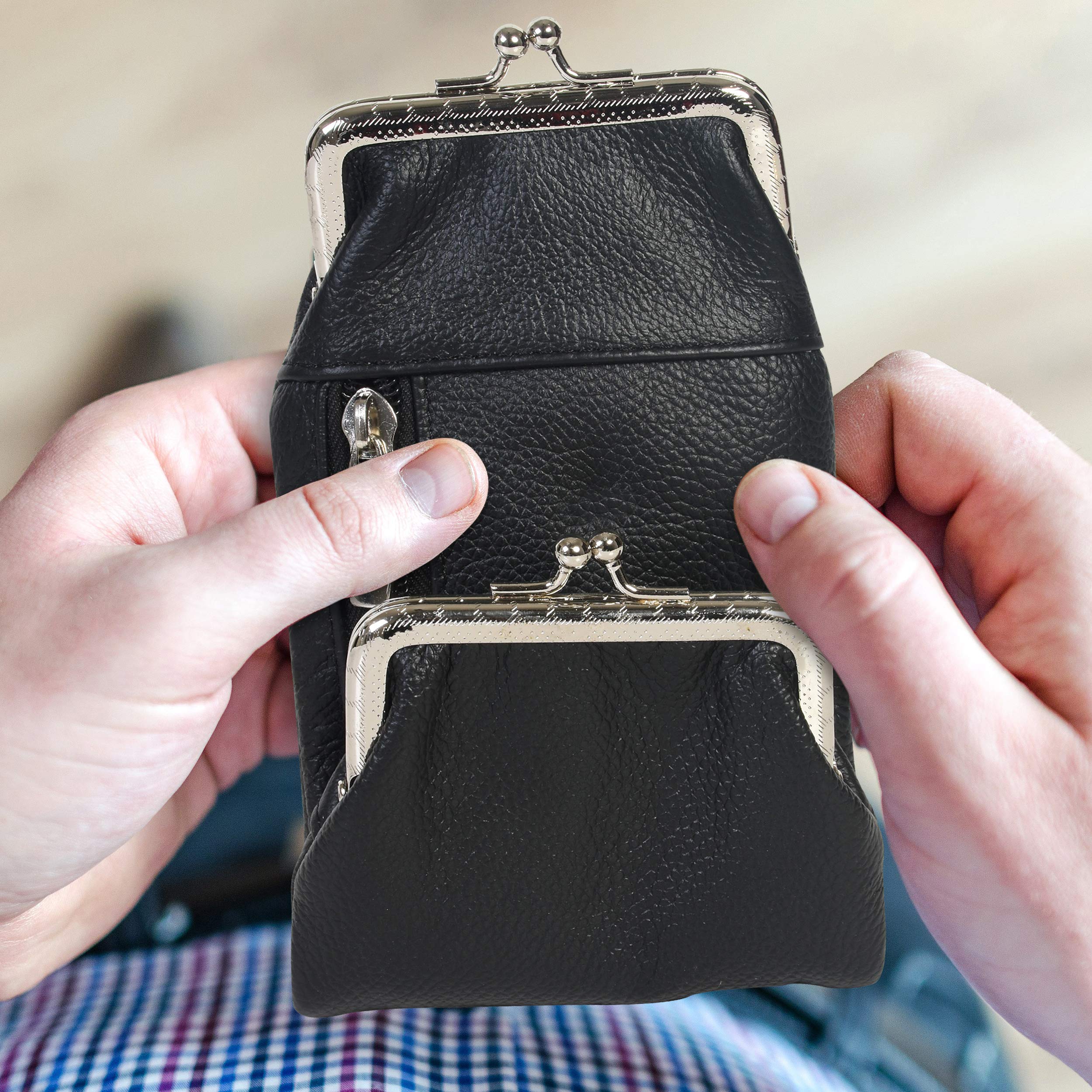 Women's Leather Cigarette & Lighter Holder Case with Twist Clasp - Multiple Color Options (Black) | Compact & Stylish Accessory for Smoking Essentials, Perfect for Travel, Parties & Everyday Use