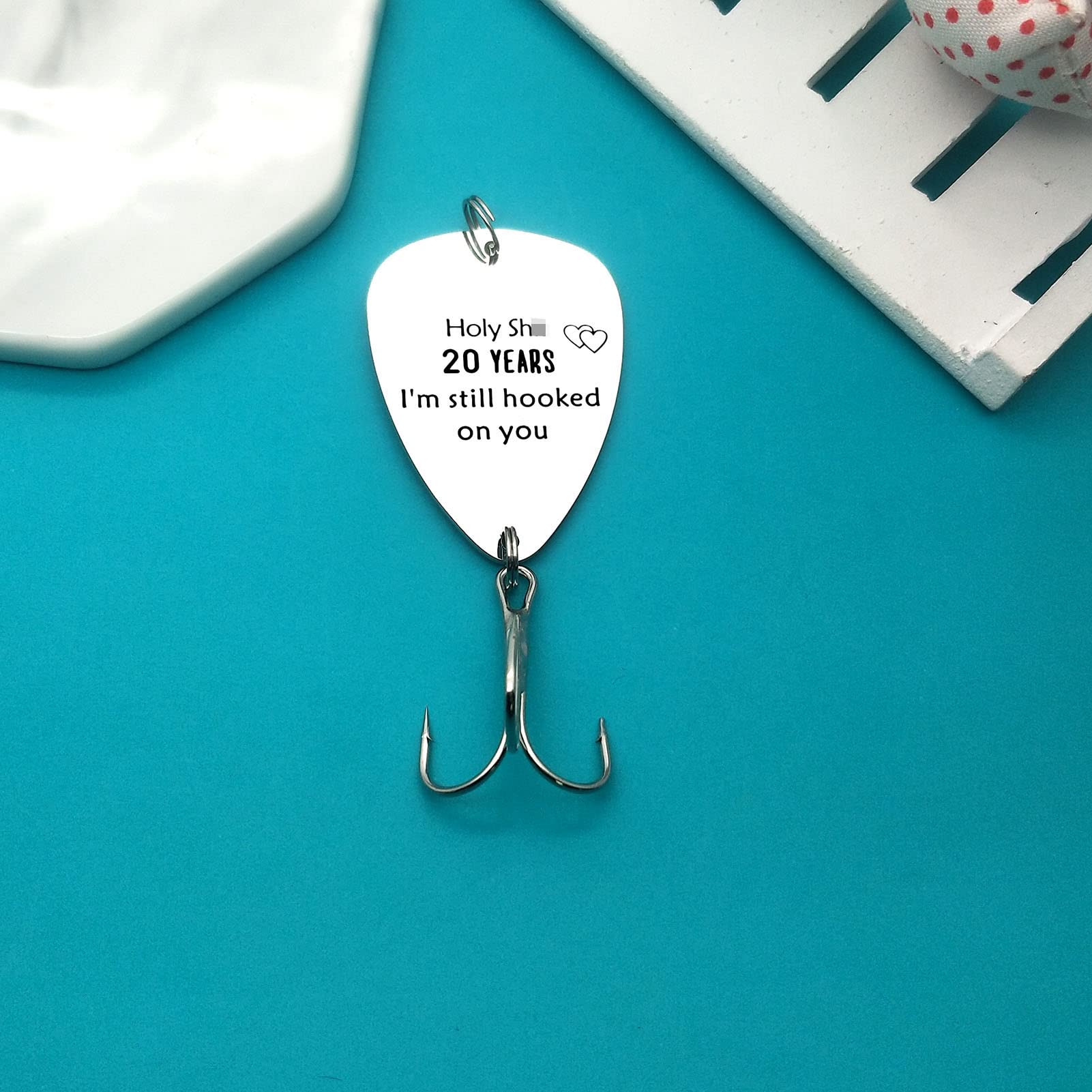 20th Wedding Anniversary Fishing Hook Gift for Husband - 'I'm Still Hooked on You' Personalized Fishing Lure - Romantic 20 Year Anniversary Present for Him - Perfect for Christmas, Valentine's Day & Special Occasions - Great for Anglers & Outdoor Enthusiasts