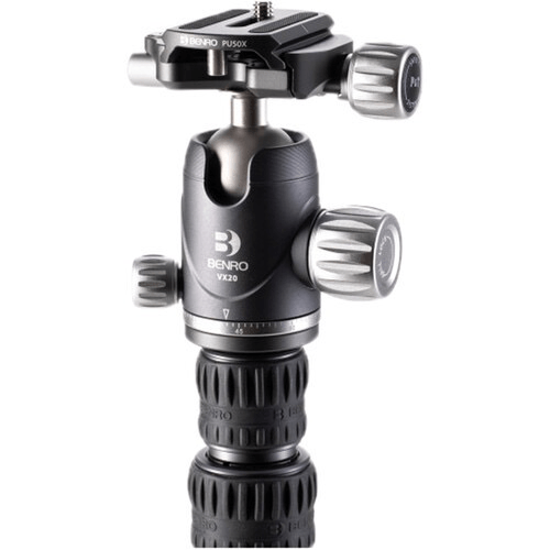 Benro Rhino Carbon Fiber Zero Series Tripod & Monopod with VX20 Ballhead - 5-Section Twist Lock Legs, Lightweight & Durable for Travel, Photography & Videography - Includes Padded Carrying Case