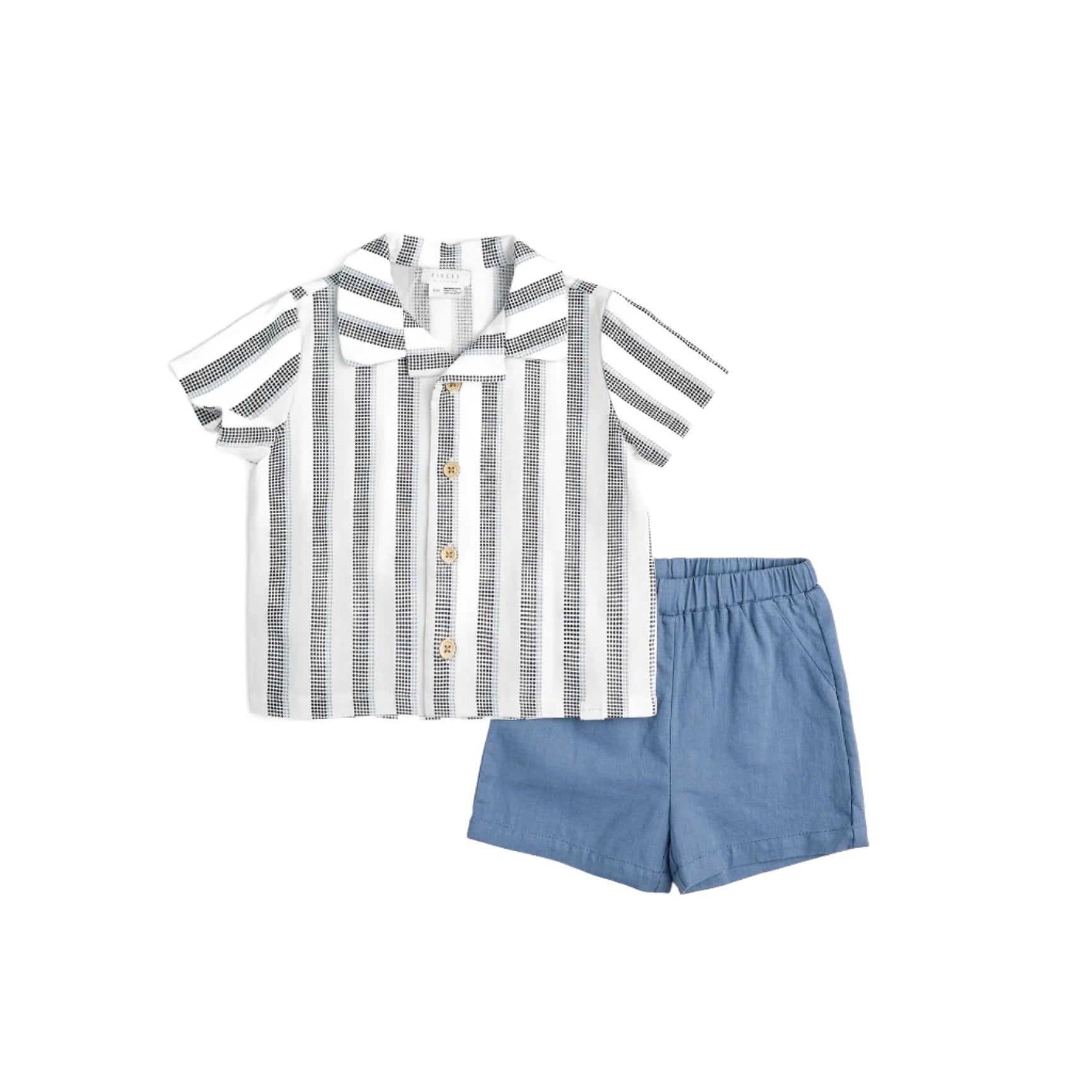 Navy Blue 2-Piece Outfit Set - Stylish Shirt & Comfortable Shorts for Men | Perfect for Summer, Casual Wear, and Outdoor Activities