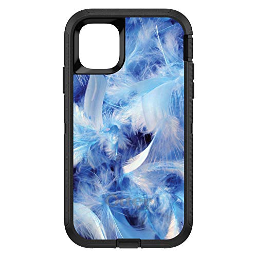 Blue Feathers On Black Case