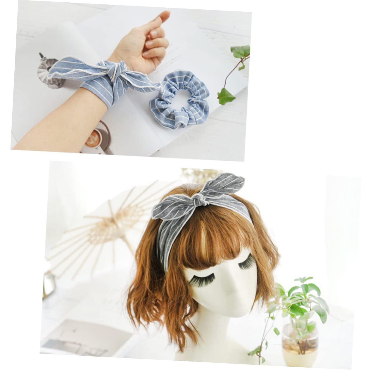 FOMIYES Fashion Hair Bands Set - 4pcs Striped Bowknot Hair Ties, Scrunchies & Ponytail Holders for Women & Girls | Perfect for School, Work, Parties & Everyday Styling