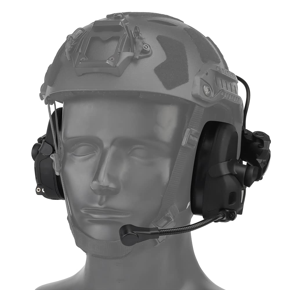 Tactical Headset for Hunting & Shooting - Noise Cancelling Headphones Compatible with OPS Core ARC & Wendy Helmets - 2-in-1 GEN 6 Head Mounted Communication System for Military, Airsoft & Outdoor Adventures