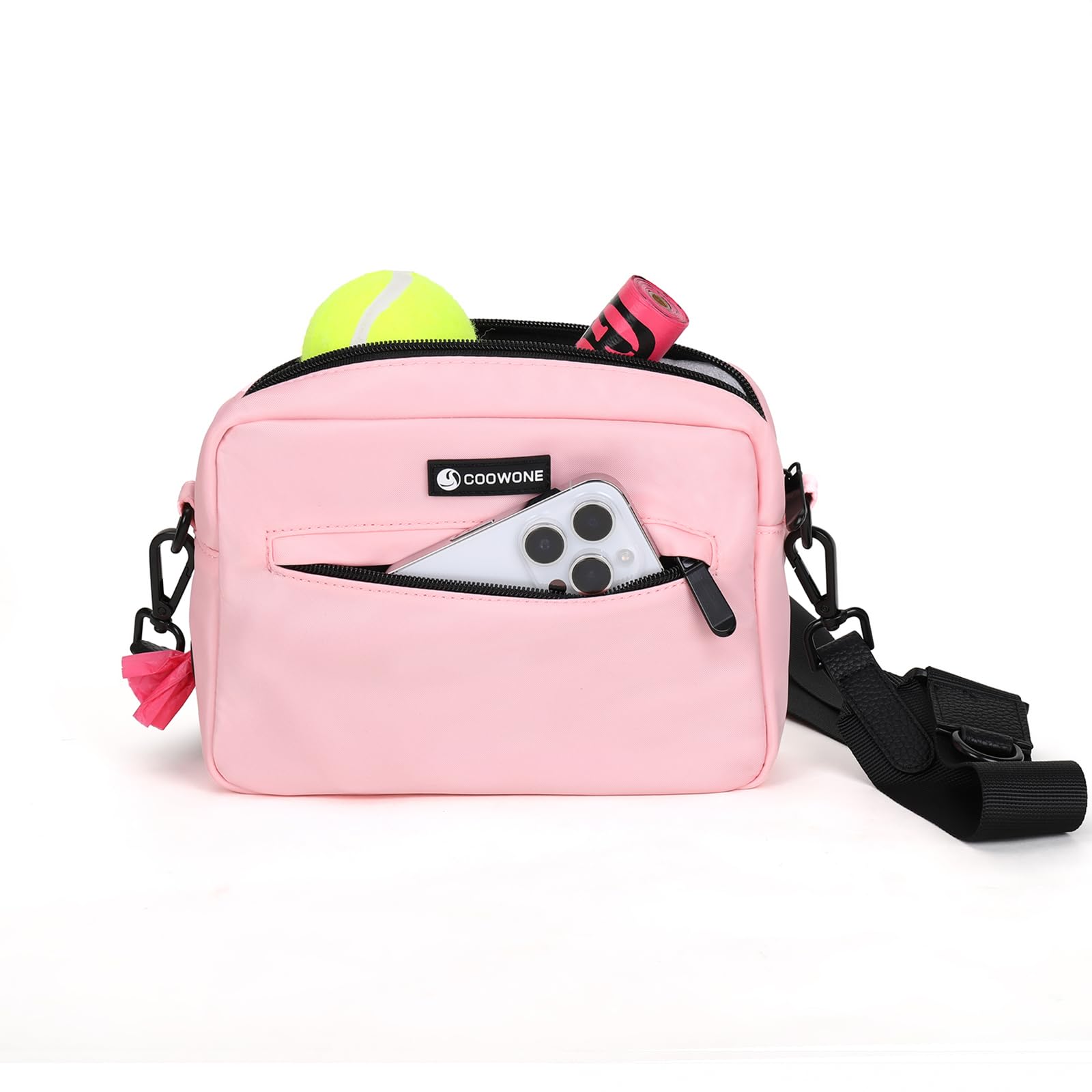 COOWONE Dog Training Treat Pouch - Hands-Free Crossbody Bag for Treats, Kibbles & Toys with Built-in Poop Bag Dispenser | Perfect for Dog Walking, Training Sessions & Outdoor Adventures | Durable Pet Food Carrier for Dog Moms & Trainers