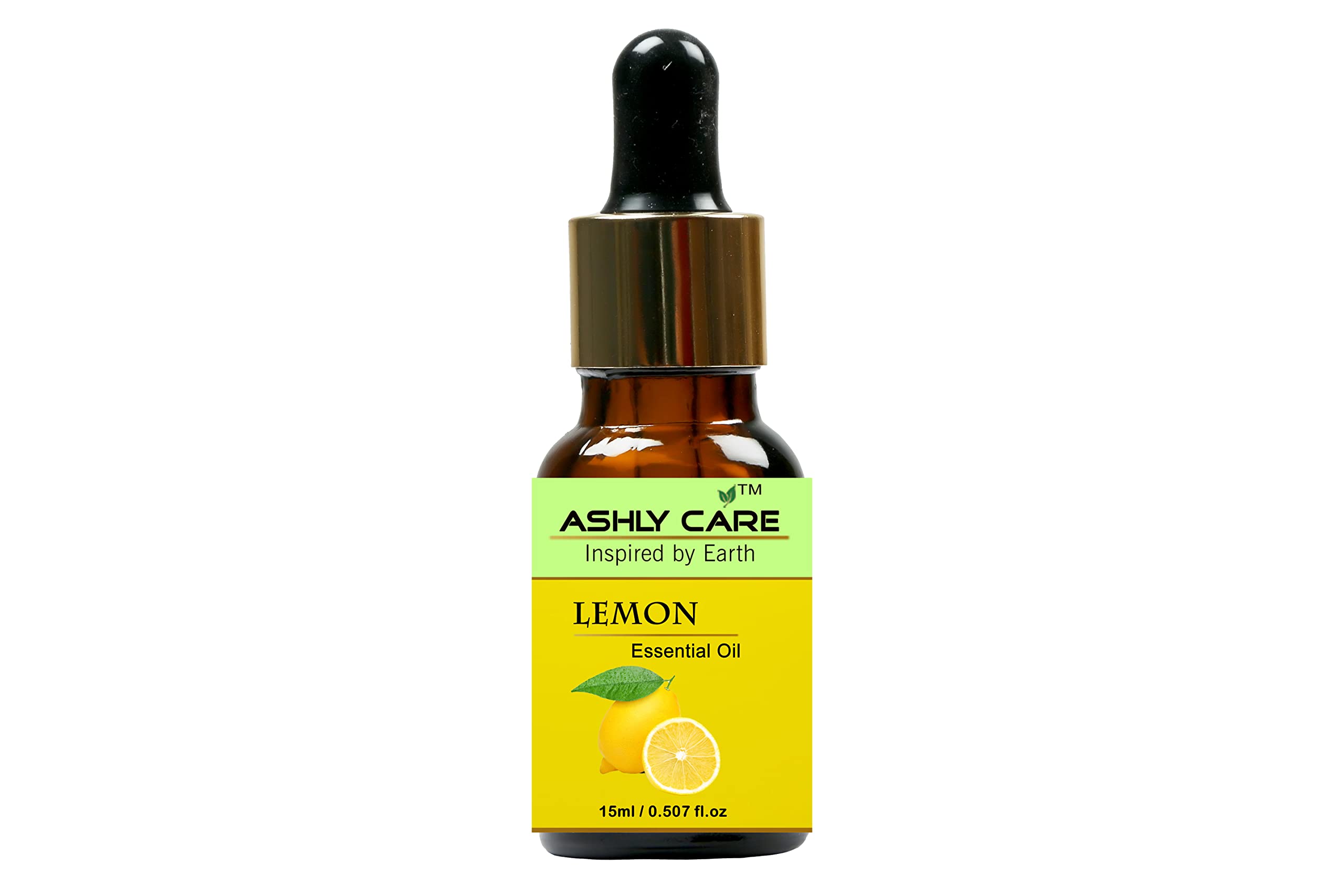 Ashly Care 100% Pure Lemon Essential Oil - Natural Therapeutic Grade for Hair Care, Dandruff, Aromatherapy & Skin Brightening (15ml) - Perfect for Diffusers, Massage & DIY Beauty Products