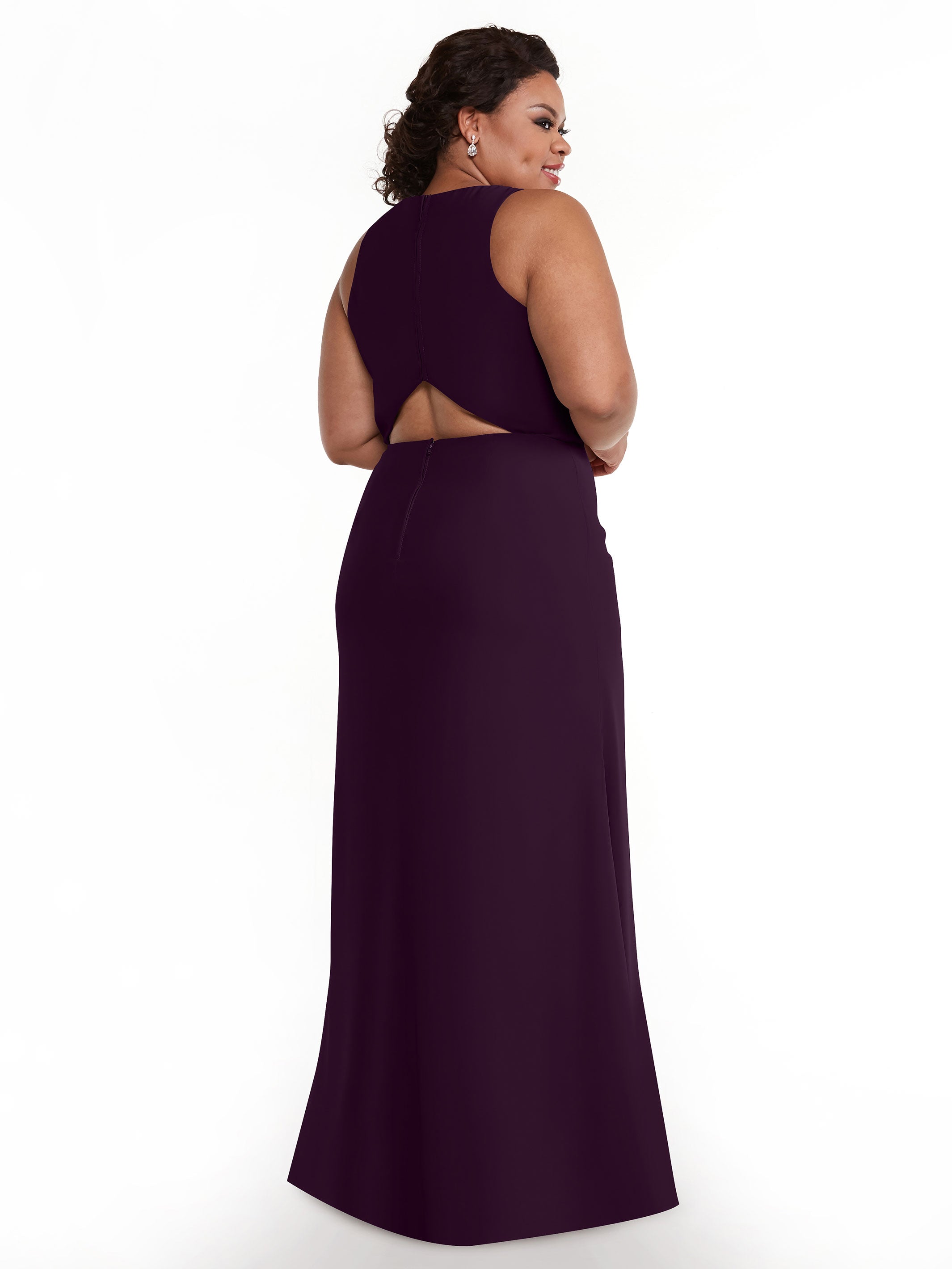 Elegant 80175 Chiffon A-Line Bridesmaid Dress with Plunging Halter Neckline - Perfect for Weddings, Formal Events & Special Occasions