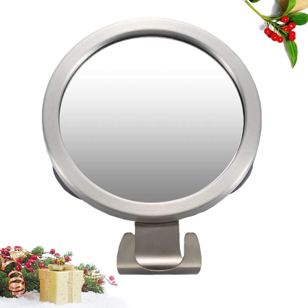 Pink Cabilock Wall Organizer - Anti-Fog Shower Mirror with Suction Cup, Round Aluminum Alloy Vanity Mirror for Bathroom & Shaving | Perfect for Small Spaces, Travel & Daily Grooming